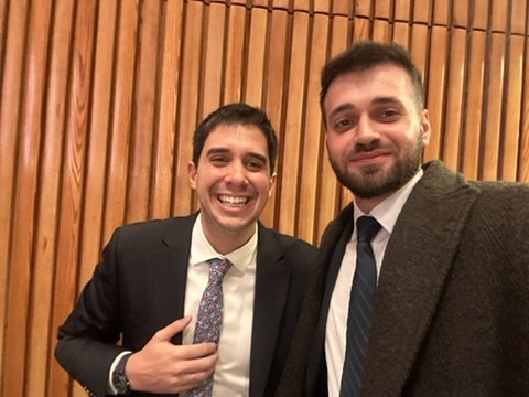 Umut Tutug with a colleague at the UN