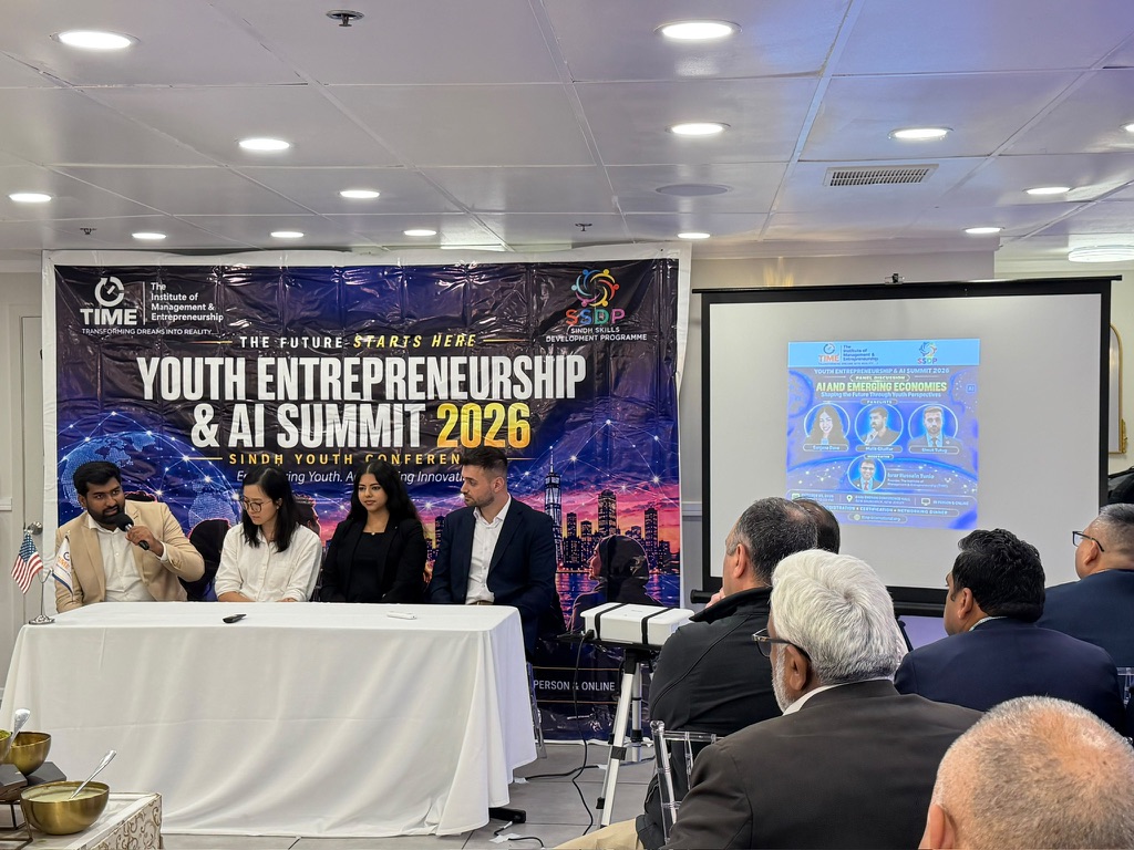 Umut Tutug on the AI and emerging economies panel at the Youth Entrepreneurship and AI Summit 2026